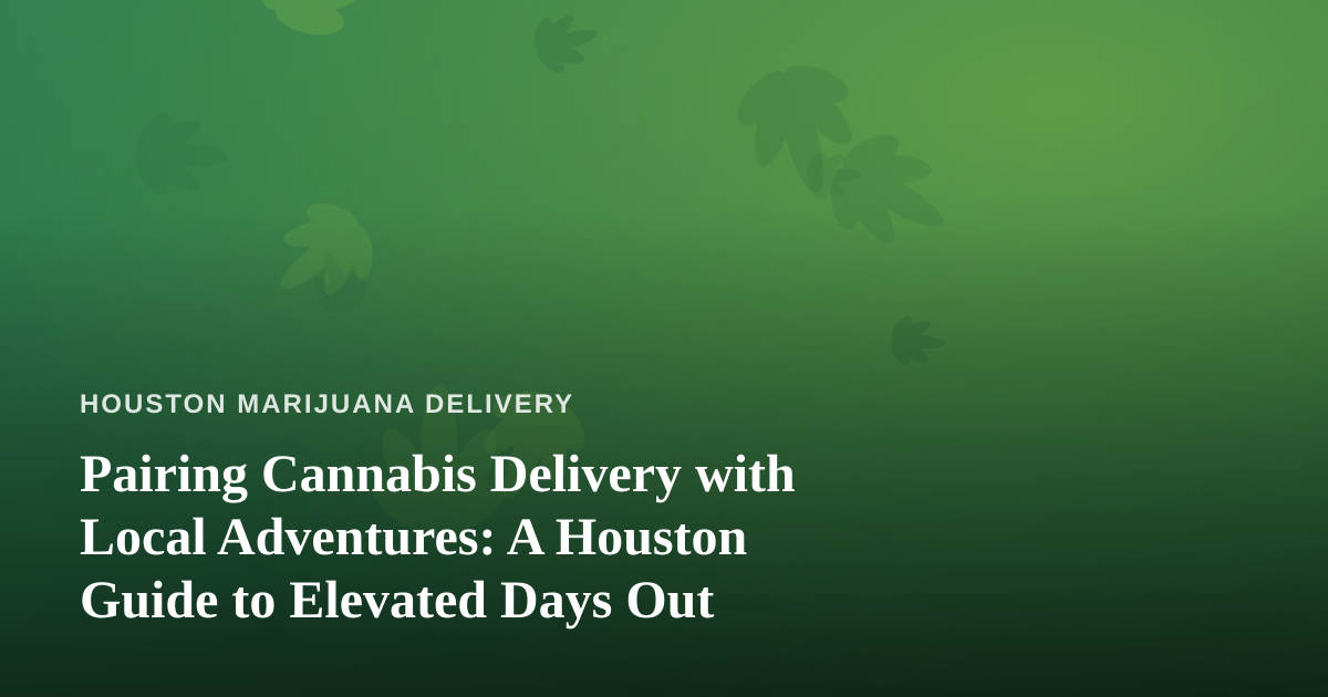 Pairing Cannabis Delivery with Local Adventures: A Houston Guide to Elevated Days Out