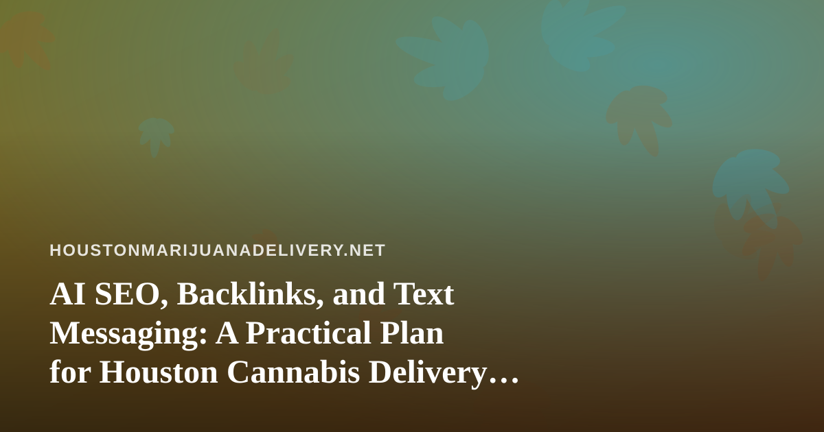 AI SEO, Backlinks, and Text Messaging: A Practical Plan for Houston Cannabis Delivery Brands