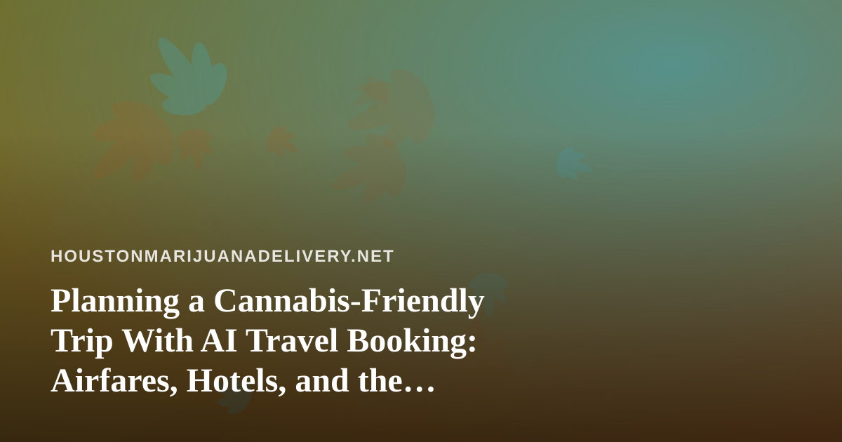 Planning a Cannabis-Friendly Trip With AI Travel Booking: Airfares, Hotels, and the Rules to Check First